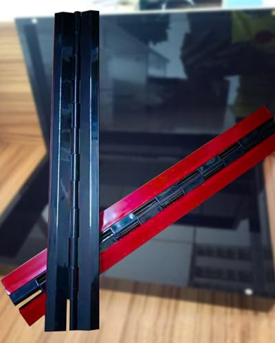 Juego de 2 bisagras de piano continuas acrílicas de 300 mm, 30 cm, para cajas transparentes, soportes de exhibición, figuritas, cajas de polvo de modelo (negro)