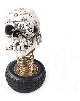 Accessori per Auto con Teschio Asudaro, Decorazioni per Cruscotto Dell'Auto, Decorazioni per Auto con Oscillazione Automatica, Mozziconi Di Sigaretta con Testa A Molla con Teschio, Interni Auto