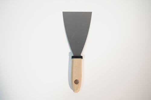 A.S. Création Spachtel Malerspachtel mit Holzgriff aus Edelstahl - zum Tapeten entfernen und Renovieren - silberfarben - 8cm breit - 909011