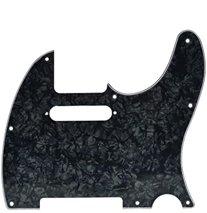 Dopro 8 Hole Tele Style Guitar Pickguard TL Pick Guard with Pickup Mounting Screw Holes for Tele/Telecaster Black Pearl