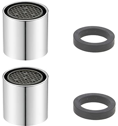 M16/M18/M20/M22 Strahlregler Mischdüse Luftsprudler, 2-teiliges Set Wasserhahn Bubbler, Mischpatrone Armaturensieb, Honeycomb verchromt (M22)