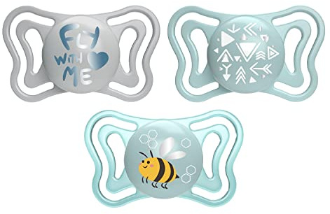 Chicco PhysioForm Light, Schnuller aus Silikon, 2-6 Monate, Schnuller für Kinder mit Sauger aus Silikon, leicht, ergonomische Form, unterstützt die richtige Entwicklung des Mundes, hellblau, 2 Stück