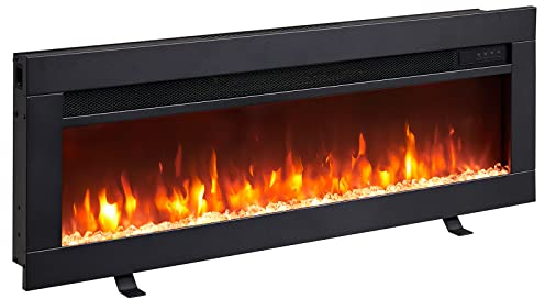 BALDERIA Elektrokamin Agnes 36 | 3in1 Elektrischer Stand-, Wand- oder Einbaukamin mit 3D-Flammeneffekt | Elektro Heizung 1800W | Kamin mit Fernbedienung, Startsteuerung, Timer & Thermostat | Schwarz