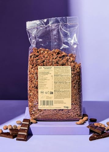 KoRo - Granola al cioccolato bio 1 kg - Vegan - Qualità biologica - Ricca di fibre - Con cacao, cacao nibs, cioccolato fondente e croccantini al cioccolato