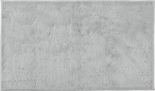 Erwin Müller Badematte, Badteppich Uni ULM hellgrau Größe 50x80 cm - Baumwolle, kuschelig, rutschhemmend, für Fußbodenheizung geeignet