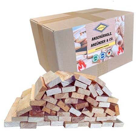 BAVAFIRE Anzündholz, Kaminholz 6,8kg - Anmachholz ofenfertig aus natürlicher Kiefer, Fichte & Tanne - Brennholz für Kamin, Feuerstellen und Feuerschale- PEFC-Zertifiziert & kammergetrocknet