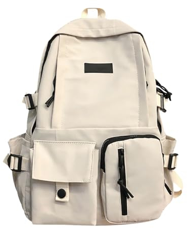 Rucksack Teenager Mädchen Schulrucksack Mädchen Jungen Teenager Rucksack Schule Schultasche Damen School Bag Backpack Uni Rucksack Freizeitrucksack Jugendliche Mädchen Schulrucksack Oberstufe Weiß
