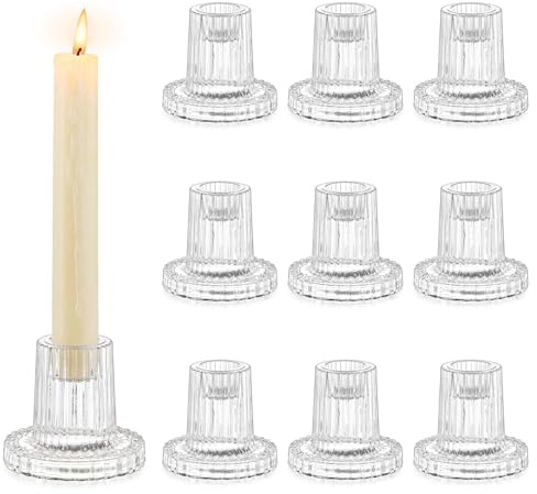 Romadedi Ljusstake glas för stavljus, 10-pack, klar