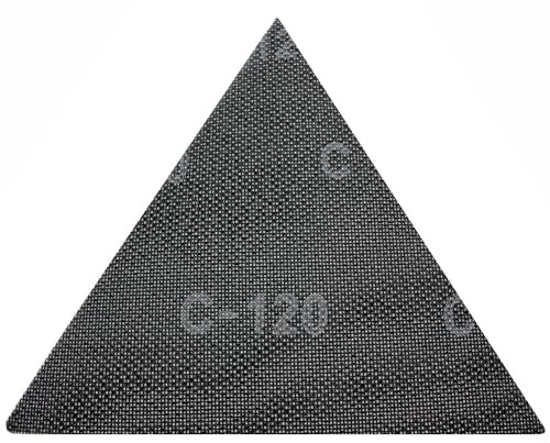 Lot de 10 feuilles abrasives Velcro - Papier abrasif triangulaire - 285 x 285 mm - Pour ponceuse de plafond, ponceuse à sec Einhell BT-SG 710 TE-DW 225 X (grain 80)
