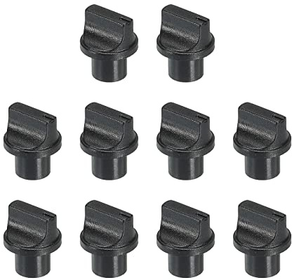 QUARKZMAN 10 Stück 180° Potentiometer Drehknopf ABS Griffknopf Schwarz | Für 6mm D Typ Welle