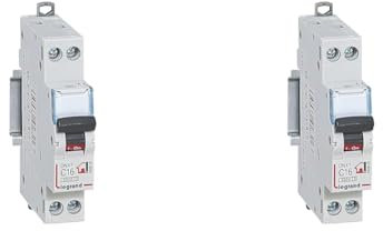 Legrand - Disjoncteur Unipolaire+ Neutre - 16A - bornes à vis - 1 module (Lot de 2)