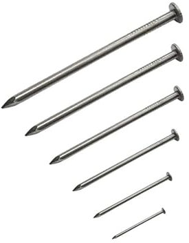 BUUV 5-500PCS Wood Nails Flat Round Head Carbon Steel Decorative Furniture Hardware Wire Nail 16mm-100mm Length(4.1x100mm 5pcs)