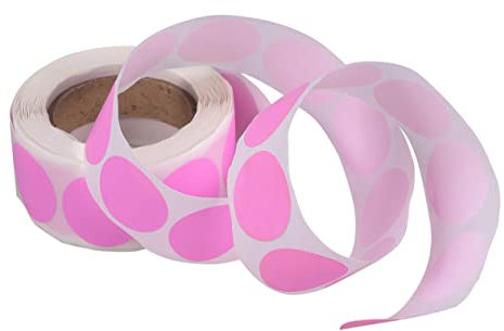 MAGICLULU 500 Selbstklebende Runde Etikettenaufkleber Papier Rosa Dauerhafte Klebekraft Vielseitig Für Kartons Flaschen Selbstgemacht Dekoration
