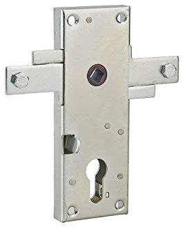 Serratura per porta basculante 2 punti destra e sinistra, a cilindro europeo, garage, 60x160mm, quadro 8mm, zincato - THIRARD