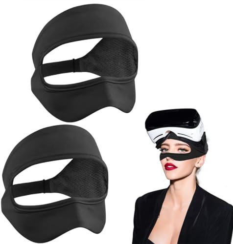 2PCS VR Eye Mask VR Face Cover Máscaras Protectoras para Los Ojos VR Banda para el Sudor para VR Sweat Band Que Absorbe la Humedad para Realidad Virtual VR Juegos (Negro)