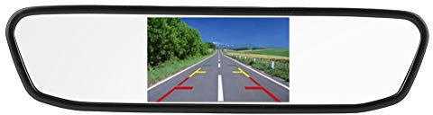 Monitor per Specchietto Retrovisore per Auto, Schermo LCD TFT HD da 4,3 Pollici con Ingresso Video a 2 Canali