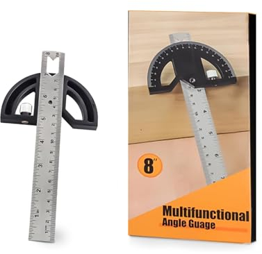 SRJQXH Winkelmesser Holzbearbeitung, Winkelmesser Metall mit Feststellschraube, 0-180° Goniometer Aluminiumlegierung, Klarer Skalen, Messwerkzeug für Schule Bauwinkel Markieren und Zeichnen