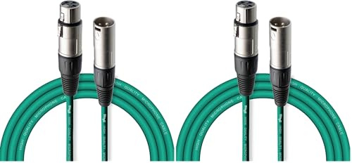Stagg SMC3 CGR 3 m XLR to XLR Microphone Cable, Green (Pack of 2)