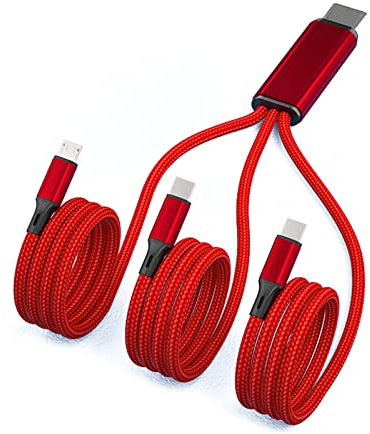 Mllepjdh Multi USB Charging Cable 5V 2A 3-in-1 Charger Cord with Micro-USB Port for Cell Phones/Tablets 3-in-1 Charger Cord
