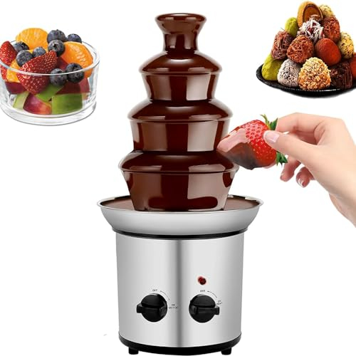 Macchina per fontana di cioccolato, macchina per sciogliere elettrica a fontana di cioccolato a 4 livelli, controllo automatico della temperatura, efficiente e durevole, per matrimoni, feste di comple