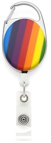 Rainbow YoYo infällbar rullhållare – av Lanyards imorgon utdragbar skid-ID identifieringskort korthållare säkerhet åtkomstkontroll karbinhake med metall bakbälte klämma 1 st