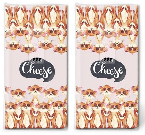 20 einzelne Taschentücher Tiermotive Lustige Erdmännchen. 2 Packungen mit 10 einzelnen Papiertaschentücher bedruckt als Geschenk.