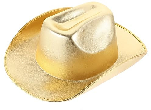JOINPAYA Goldener Cowboyhut Mit Glitzereffekt Leichter Eva Westernhut Für Herren Robustes Design Stilvolles Accessoire Für Karneval Mottoparty Und Kostümveranstaltungen