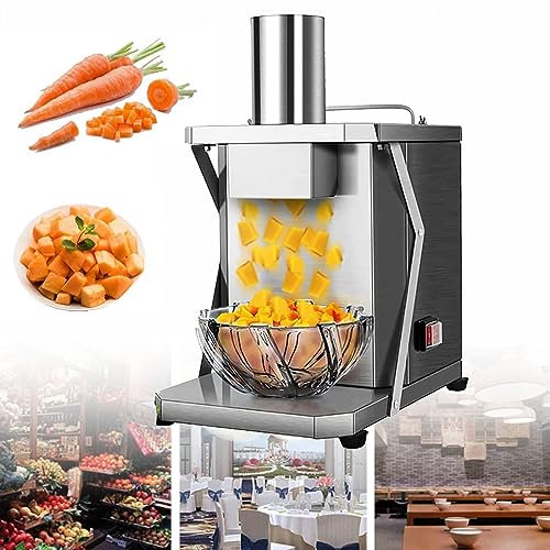 Cortador de frutas y verduras automático comercial, cortador de acero inoxidable resistente para restaurantes y cocina doméstica, con cuchillas para patatas, cebollas, zanahorias.