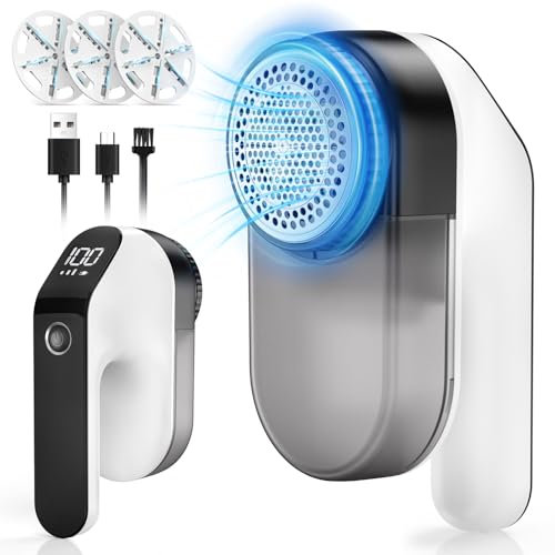 NIWOHOM Levapelucchi Elettrico, Togli Pelucchi Elettrico con 3 Velocità Regolabili e Motore Potente, Leva Pelucchi Maglioni di 6 Lame, Rimuovi Pelucchi Adatto Maglioni Cappotti Coperte Regalo