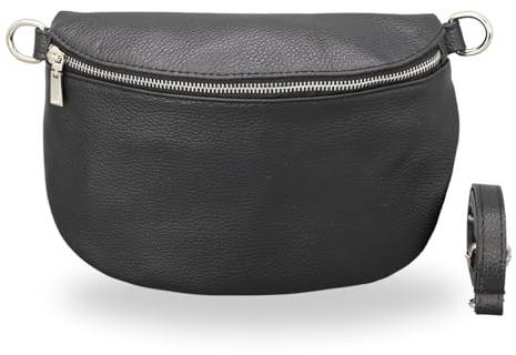 Brise Art AFIA Damen Bauchtasche Echtleder Handgefertigt Crossbody Bag | Damen Umhängetasche, Echtes Leder, Schultertasche mit Ledergurt, 3 Fächer, Wasserabweisend, Made in Italy