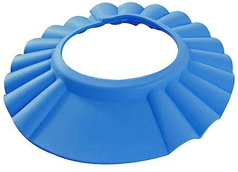 Toyvian Verstellbare Blau Duschhaube aus Strapazierfähigem Eva mit Elastischem Kunststoffknopf Hitzebeständig und Leicht zum Haarewaschen für Babys und Kinder im Badezimmer