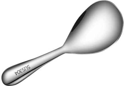 Cabilock Cuchara de Arroz Elegante de Acero Inoxidable Cuchara de Arroz de Cocina Portátil para Picnics al Aire