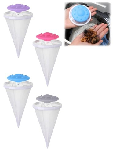 Pet Hair Remover Washing Machine, Washing Machine Lint Catcher, Pet Hair Dissolver Washing Machine Reusable, Pet Hair Remover for Laundry and Floating Hairs Filtering Mesh (4PCS)