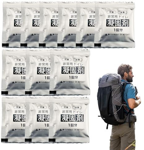 Generisch Tragbares Toilettenpulver, 12X Camping Toiletten Absorptionspulver, Teiliges Gel Urinbeutel, Super Absorber Pulver Urin, Toiletten-Koagulationsmittel, Toiletten-Campingtoilette Bindemittel