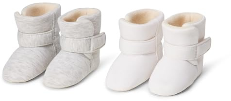 Amazon Essentials Bottines d'Hiver Confortables à Enfiler avec Fermeture Auto-Agrippante Mixte bébé, Lot de 2