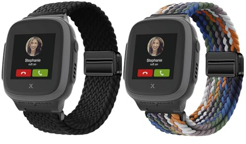 Harikiri 2 Stück Gewebte Magnet Armband Kompatibel mit Xplora Kidzi/XGO2/XGO3/X5 Play, Atmungsaktiv, Verstellbar, Kinderfreundlich für XPLORA Kidzi/X5/XGO 2/XGO 3, Mädchen Jungen Geschenk