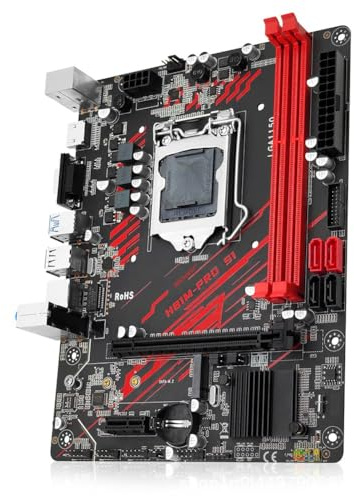 Wzxksoac Carte Mère H81M-PRO S1 pour Socket LGA 1150, DDR3 Dual Channel, Compatible avec Les Processeurs Pentium Core I3 I5 I7 de 4ème Génération.