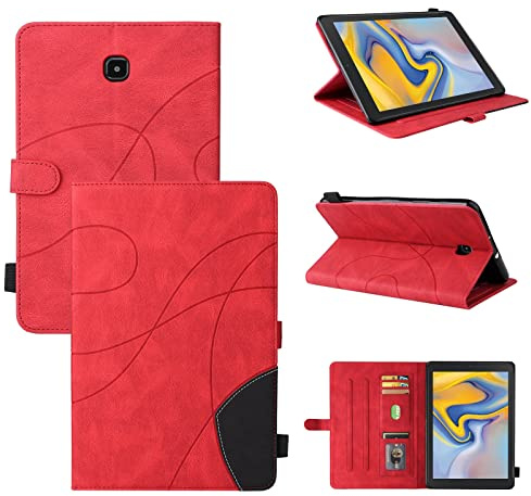 Resa med surfplatta Pu Läder Smart Tablet Väska, Fällbart Stativfall, Utan sömn/Wake Function Tablet Väska Compatible with Samsung Galaxy Tab A 8,0 T387 SM-T387V T387T T387a Surfplatta skydd(Rosso)