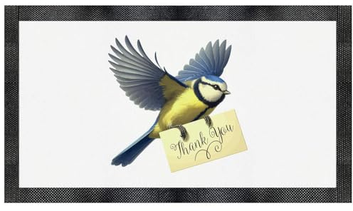 Azeeda 'Blue Tit Thank You' Pet Feeding Mat (PM00031751)