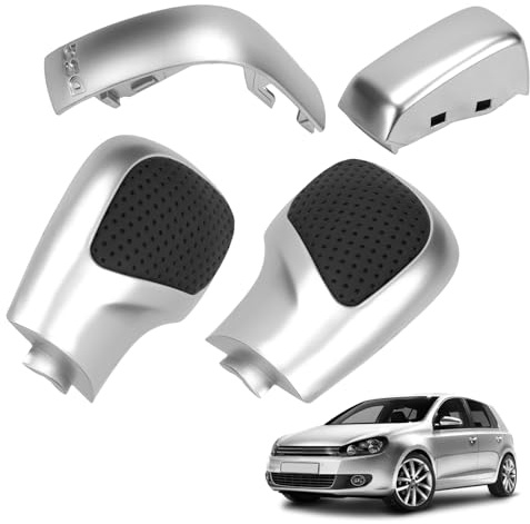 LDLRevX Schaltknaufabdeckung Set 4-teilig Für VW Golf 6 7 R GTI Passat B7 B8 CC R20 MK6 GLI Schalthebelknauf Deckel Schaltknauf Kappe Zubehör