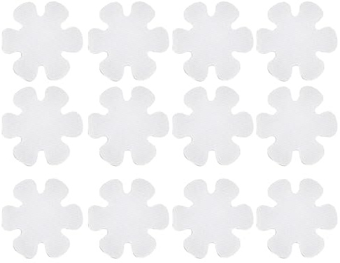 YUVKIN 12 pezzi Adesivi Antiscivolo, Adesivi Bagno, Antiscivolo per Doccia e Vasca da Bagno, Autoadesivi e Sicuri per Vasca da Bagno, Piatto, Doccia e Piscine, a Forma di Fiore (10 cm Ø) (Trasparente)