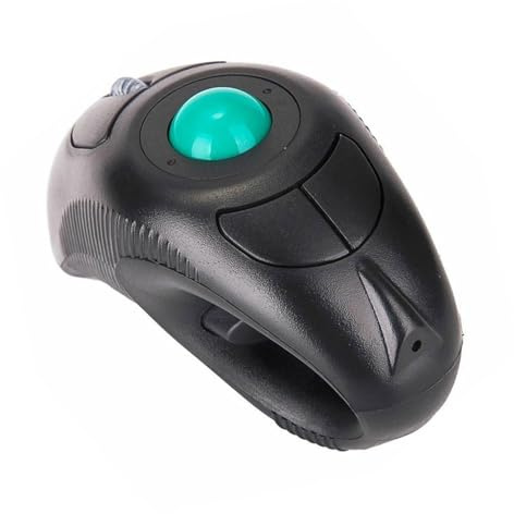 Warmhm Souris à Boule de Commande Noire sans Fil 1000 Dpi 2, 4 Ghz | 5 Touches, Port Usb, Plastique, Commande au Pouce, Usage sur Ordinateur Portable
