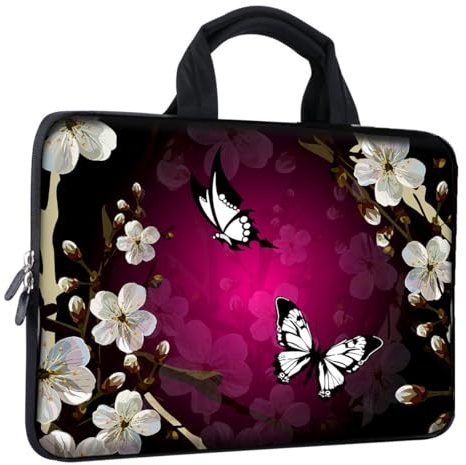 Mibbxea Borsa per laptop da 11,6-12 pollici, custodia per computer Chromebook Ultrabook, borsa da viaggio in neoprene, borsa portadocumenti per netbook con maniglia per Dell HP Lenovo ASUS Acer, 11,6