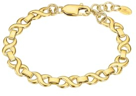 LOTUS Pulsera Style Urban Woman LS2578-2/2 para Mujer – Acero Inoxidable Dorado con Eslabones Infinito, 20 cm, Cierre de Mosquetón, Acabado en Brillo