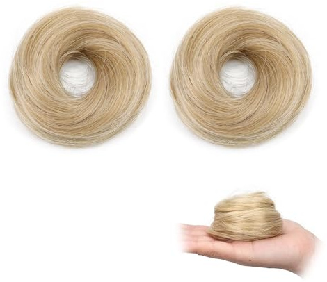 Moños Postizos de Alta Naturalidad, 2 Unidades, Coleteros | Volumen Instantáneo al Cabello, Fáciles de Usar, Cómodos, Ideales para Peinados Rápidos