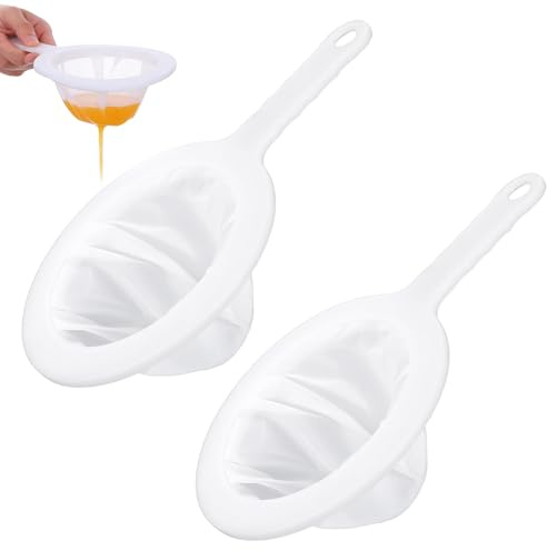 cobee 2 piezas colador fino, malla 100/120 colador de nailon con mango | Tamiz De Malla De Nylon De Plástico Para Filtrado De Aceite Comestible Jugo Leche De Soja(120/200)