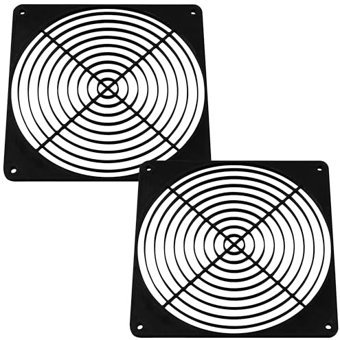 AERZETIX | Set med 2 plastfläktgaller, 140 x 140 mm, för PC-skrivare, audiovisuella enheter, multimedieprojektorer | färg svart