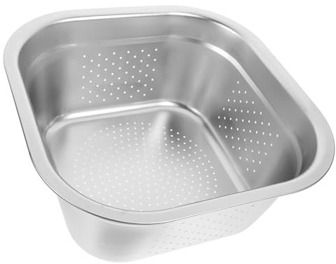 JOINPAYA Bacinella Quadrata in Acciaio Inox 30 Cm, Scolapasta per Lavare Frutta e Verdura, Colino Resistente Antiruggine per Cucina e Lavaggio Alimenti