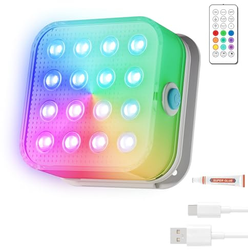 Rechargeable Submersible Pool Lights - Waterproof LED Pool Lights for Above Ground & Inground Pools, 16 Color Changing Underwater Lights with RF Remote, Magnetic Pond Lights for Hot Tub