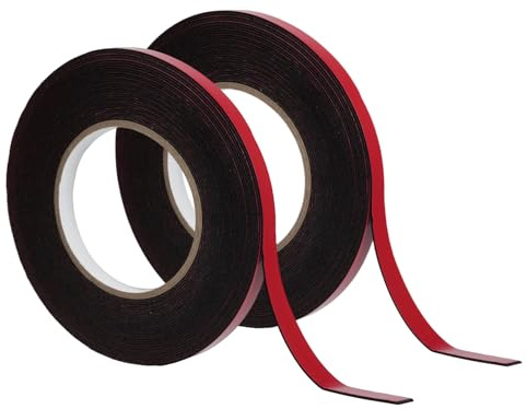 YFYWINSH 2 Ruban Adhésif Double Face 10mm×10m,Bande Adhésive Waterproof et Résistante à la Chaleur,1mm Ultra‑Fin, Fixation Durable pour Murs, Voiture,Décorations et Réparations Intérieures Extérieur